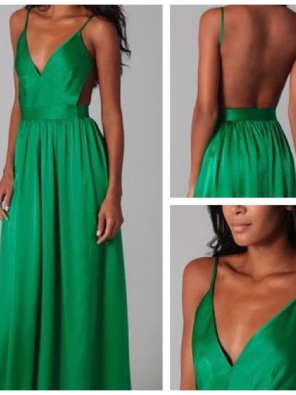 Contrarian Emerald green silk gown - size 2